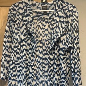 Chico's Blue and White Patterned Blouse